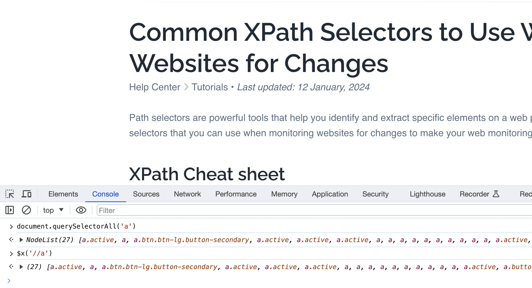 test xpath selector