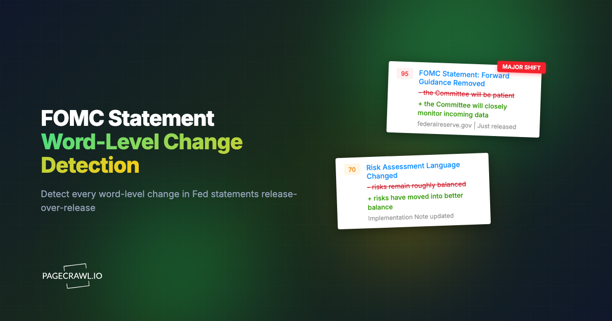Federal Reserve FOMC Statement Monitoring: Detect Word-Level Changes in Real Time