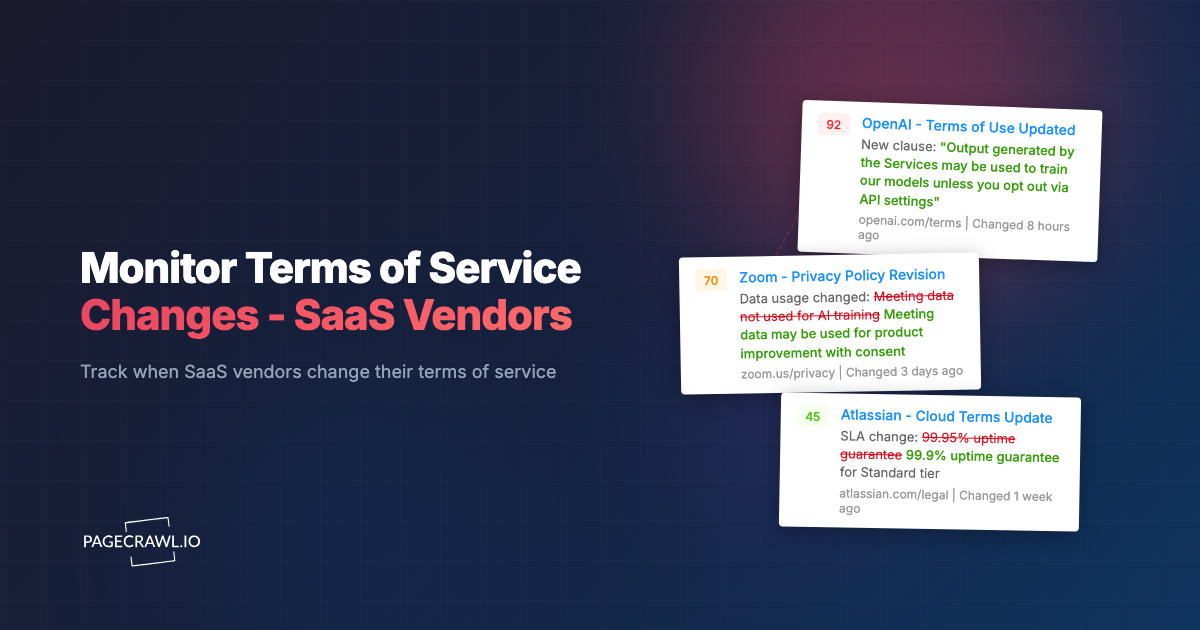 How to Monitor Terms of Service Changes Across All Your SaaS Vendors