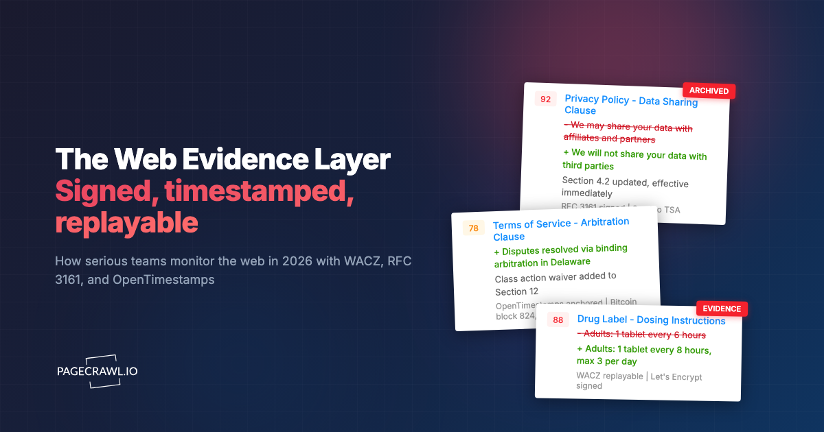The Web Evidence Layer: how serious teams monitor the web in 2026