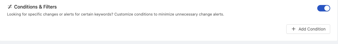 Conditions & Filters section enabled in the page editor with the Add Condition button