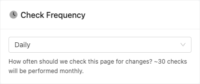 Check Frequency selector in the page editor with the daily interval dropdown